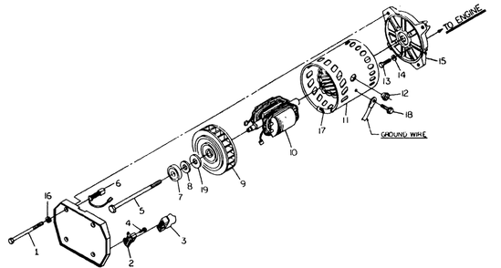 Ac Generator No. 61797 Diagram and Parts List for 8750-1-G2450  Briggs and Stratton Generator